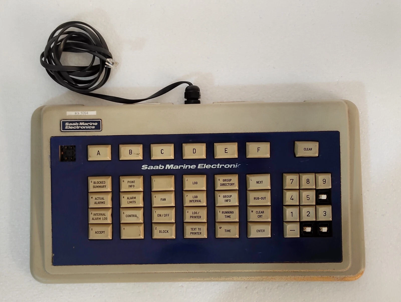 SAAB Stalectronic 2000 Keyboard Part Number 9329 251-101 #2